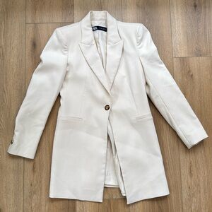 Zara Off-White Long Blazer